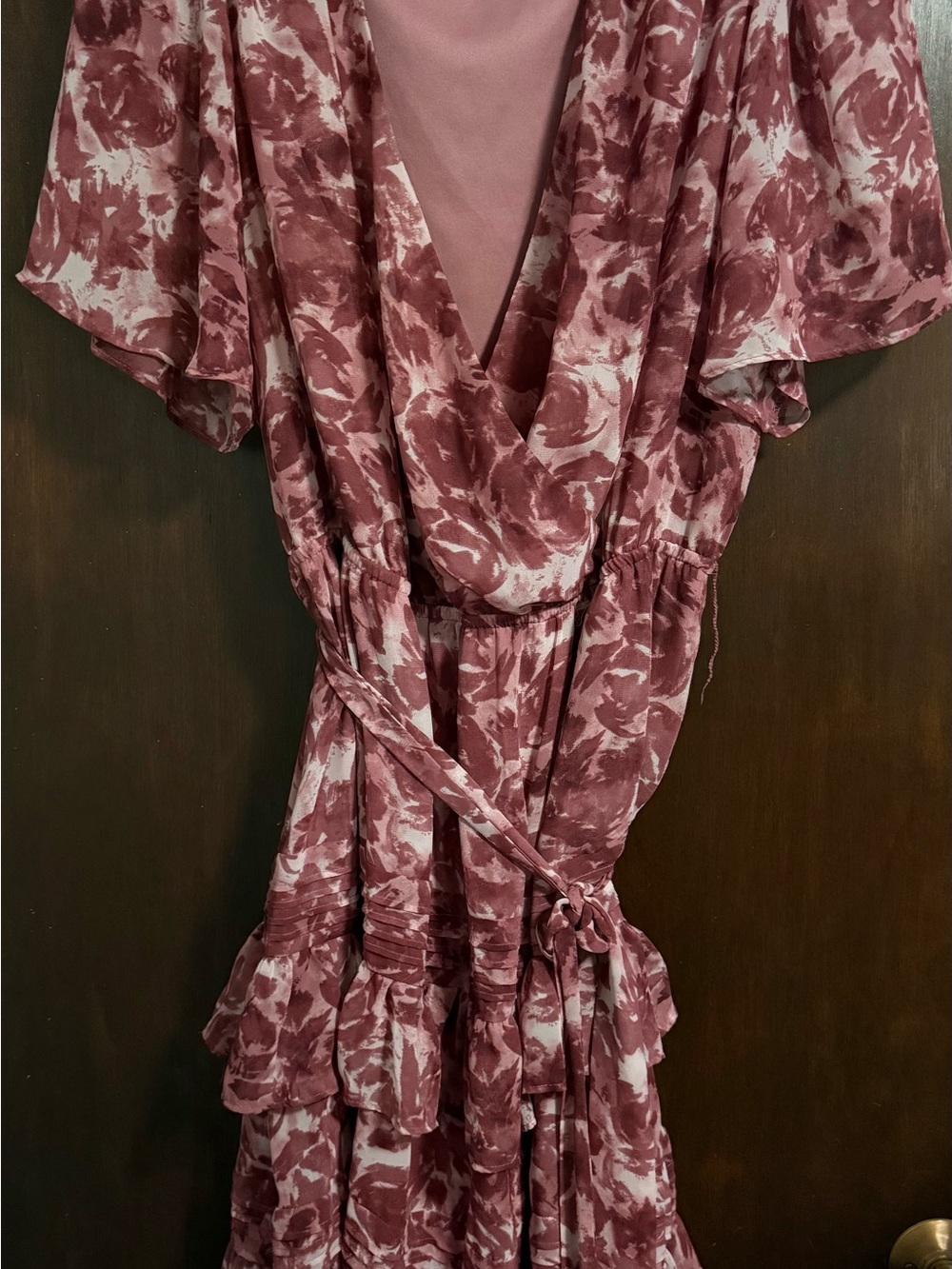 Simply Vera Vera Wang Rose Print Wrap Midi Dress